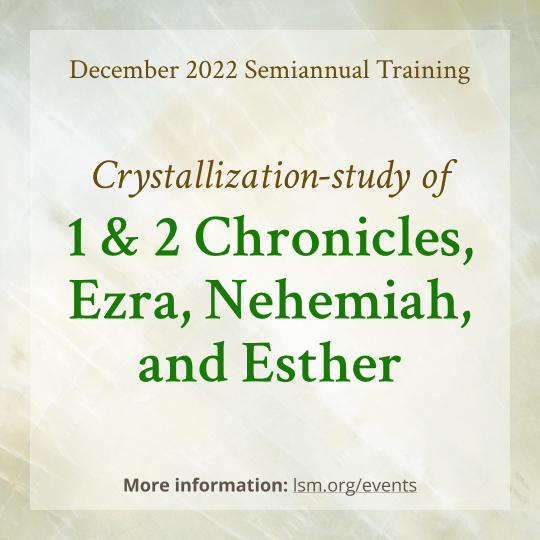 Crystallization-study of 1 & 2 Chronicles, Ezra, Nehemiah, and Esther